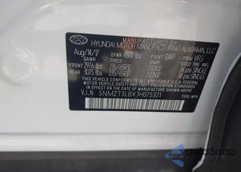 2018 Hyundai Santa Fe Sport 2.4L z USA, uszkodzony, nr VIN 5NMZT3LBXJH075321